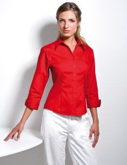 KUSTOM KIT LADIES THREE QUARTER SLEEVE PREMIUM OXFORD SHIRT
