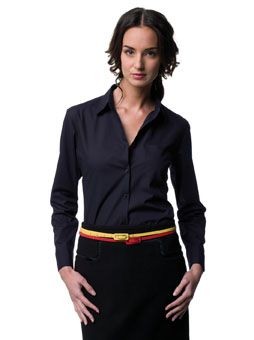 RUSSELL COLLECTION LADIES LONG SLEEVE EASY CARE POPLIN SHIRT