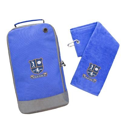 BRANDED GOLF SHOE BAG AND TOWEL SET