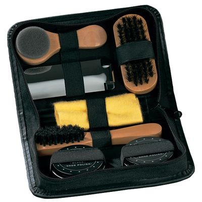 SHOE CLEANING KIT in Black Luxury Case with Zip
