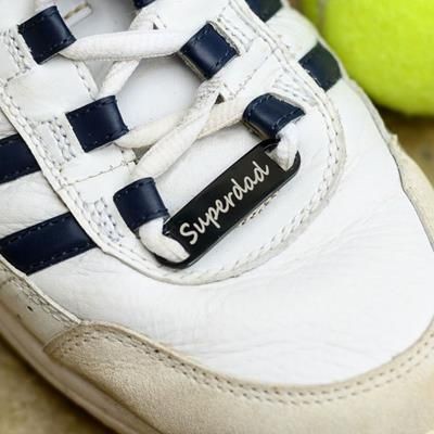 BLACK STAINLESS STEEL METAL TRAINER TAG