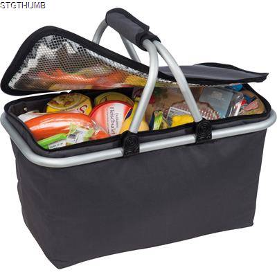 FOLDING POLYESTER SHOPPING BASKET with Insulating Function in Anthracite Grey