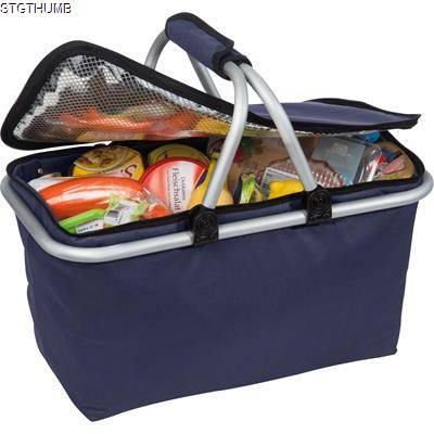 FOLDING POLYESTER SHOPPING BASKET with Insulating Function in Darkblue