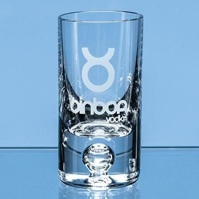 30ML TALL BUBBLE BASE SHOT GLASS; SKILLET: PB46; PRESENTATION BOX: PB58 - PROMOTIONAL CORPORATE GIFT