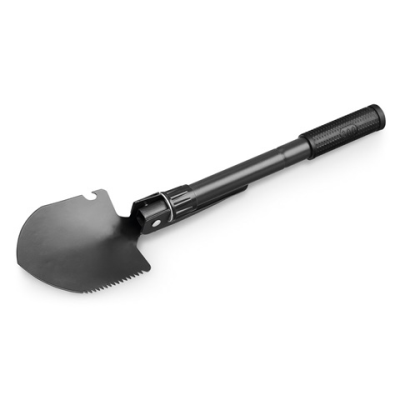 DIG METAL FOLDING SHOVEL with Compass in Black