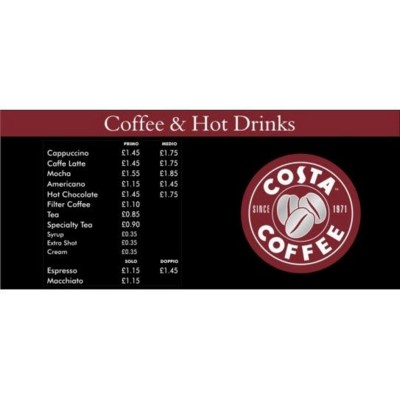 COFFEE MENU SIGN BOARD
