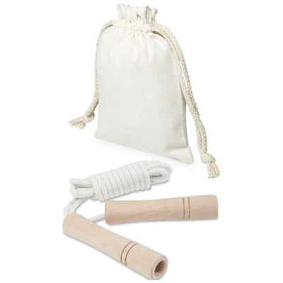 DENISE WOOD SKIPPING ROPE in Cotton Pouch