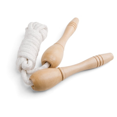 JUMPI SKIPPING ROPE with Wood Handles in Light Natural