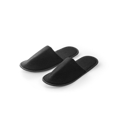 DANES UNISEX BEDROOM SLIPPERS in Polyester in Black