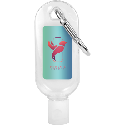 HAND SANITISER GEL BOTTLE with Carabiner Clip - 30Ml