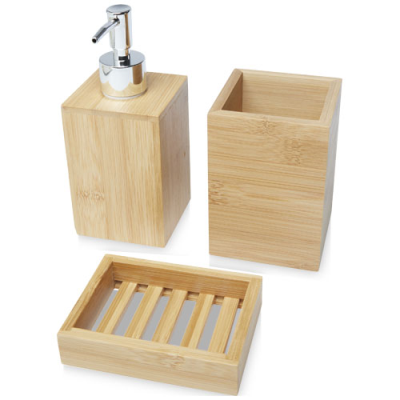 HEDON 3-PIECE BAMBOO BATHROOM SET