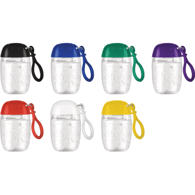 OVAL BOTTLE HAND SANITISER GEL with Carry Clip - 30Ml