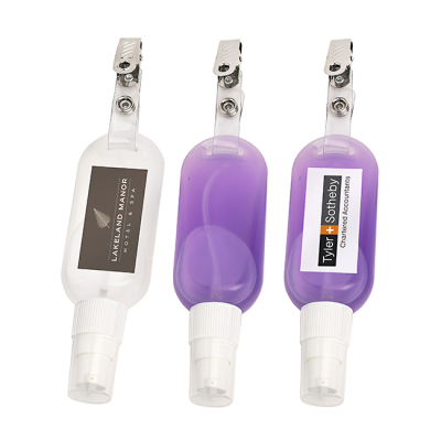 PURPLE ALCOHOL FREE ANTIBACTERIAL HAND SANITISER ON a CLIP (50ML)