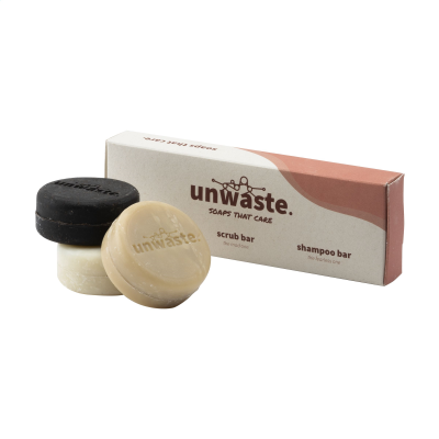 UNWASTE SOAP SET SOAP, SCRUB AND SHAMPOO in Light Brown