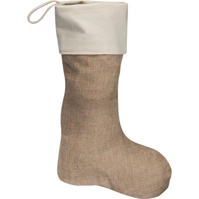 CHRISTMAS SOCKS JUTE in Beige