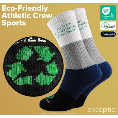 ECO-FRIENDLY ATHLETIC CREW SPORTS SOCKS