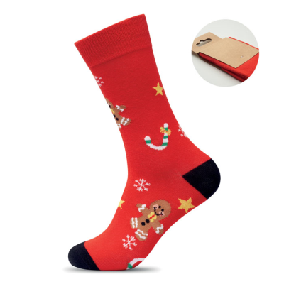 PAIR OF CHRISTMAS SOCKS L in Red