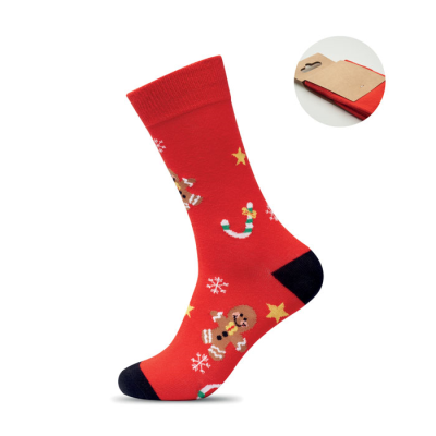 PAIR OF CHRISTMAS SOCKS M in Red