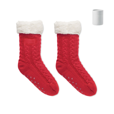 PAIR OF SLIPPER SOCKS M in Red