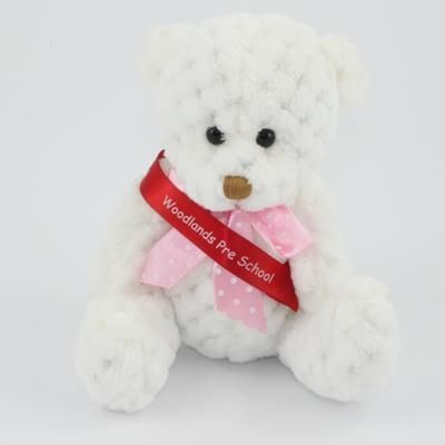 15CM SASH SNOWDROP WAFFLE BEAR