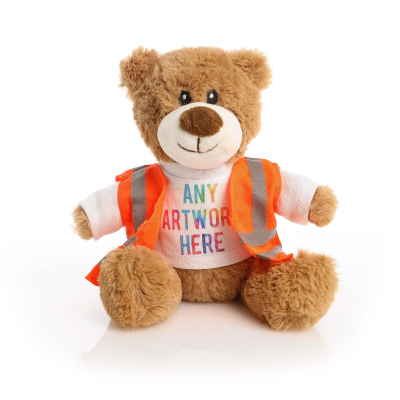 17CM CHARLOTTE BEAR with Orange Hi-Vis Vest