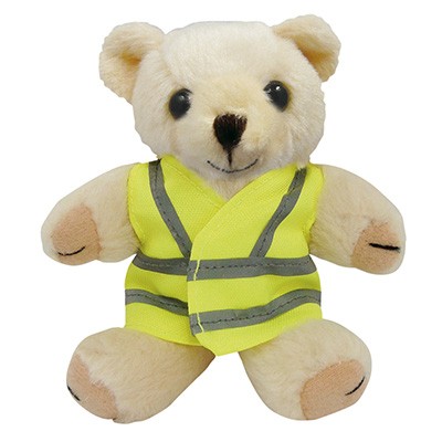 5 INCH TALL HONEY BEAR with Reflective High Visibility Reflective Vest