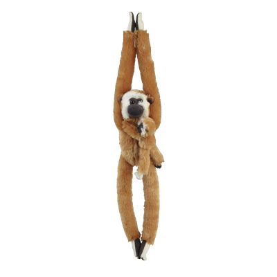 HANGING GIBBON WITH BABY SOFT TOY