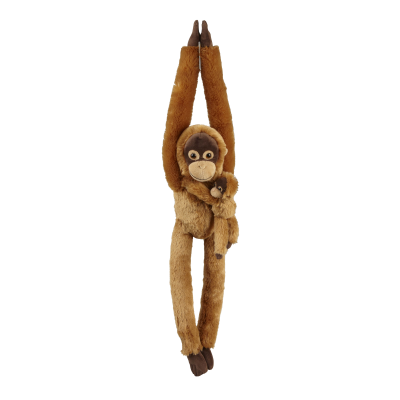 HANGING ORANG-UTAN WITH BABY SOFT TOY