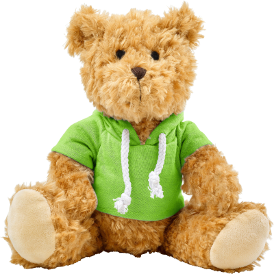 PLUSH TEDDY BEAR with Hooded Hoody in Green