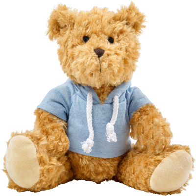 PLUSH TEDDY BEAR with Hooded Hoody in Light Blue