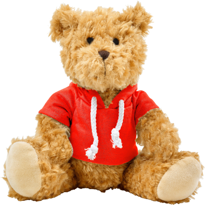 PLUSH TEDDY BEAR with Hooded Hoody in Red