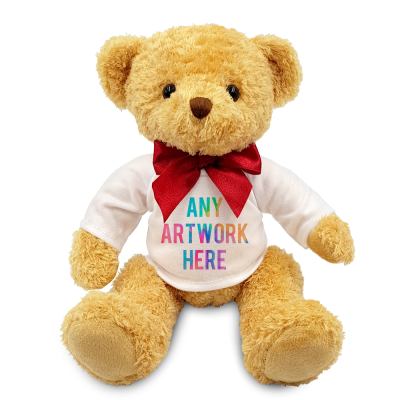 PRINTED 18CM WILLIAM BEAR with Red Ribbon