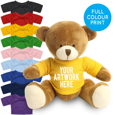 PRINTED 20CM RICHARD BEAR - YELLOW TEE SHIRT