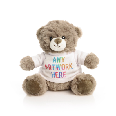 PRINTED ECO 17CM MOCHA CATHERINE BEAR