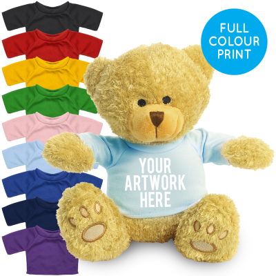 PRINTED GOLDEN 22CM EDWARD BEAR - BABY BLUE TEE SHIRT
