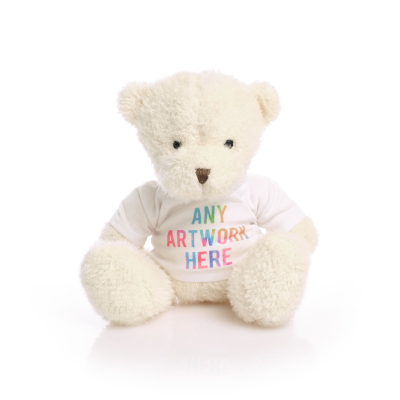 PRINTED WHITE 18CM JAMES BEAR