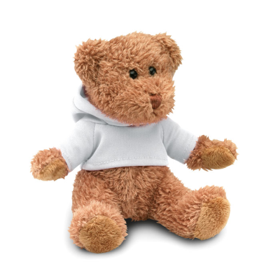 TEDDY BEAR PLUS with Hooded Hoody in White