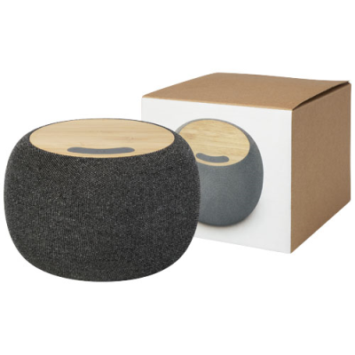 ECOFIBER BAMBOO & RPET BLUETOOTH® SPEAKER AND CORDLESS CHARGER PAD