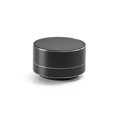 FLOREY PORTABLE 3W SPEAKER with 3H Battery Life in Recycled Aluminium Metal in Black