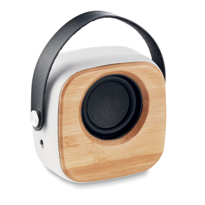 SPEAKER 3W with Bamboo Front in White