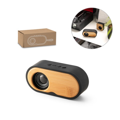TILLY PORTABLE 3W SPEAKER with 5H Battery Life Made From Bamboo & Recycled Abs