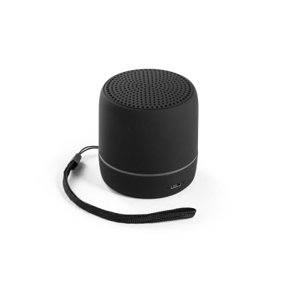 TURING PORTABLE 3W SPEAKER with 4 Hours of Battery Life on Recycled ABS in Black