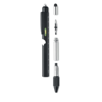 SPIRIT LEVEL PEN with Ruler in Black
