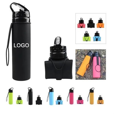 20 OZ SILICONE FOLDING FOLDING SPORTS WATER BOTTLE