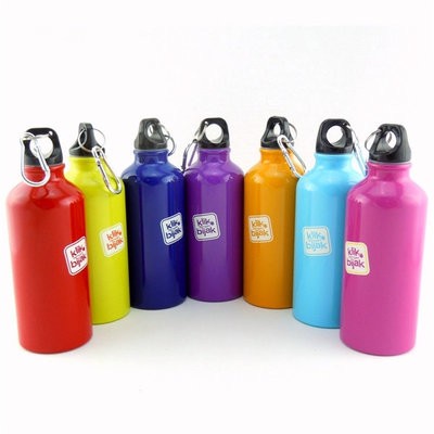 20OZ STAINLESS STEEL METAL SPORTS WATER BOTTLE with Carabiner