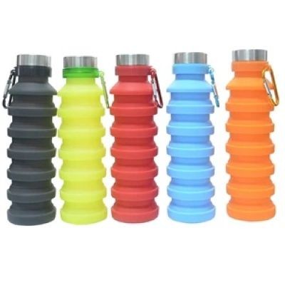 550ML & 18 OZ TELESCOPIC SILICONE WATER BOTTLE - PROMOTIONAL CORPORATE GIFT