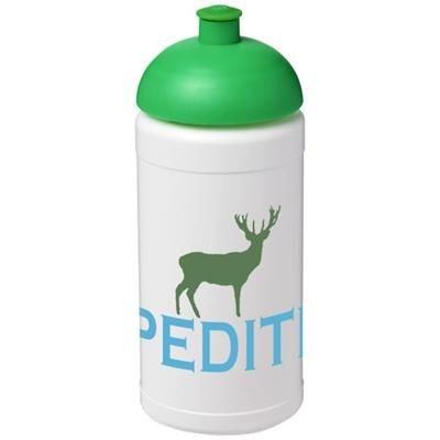BASELINE® PLUS 500 ML DOME LID SPORTS BOTTLE in White Solid-green