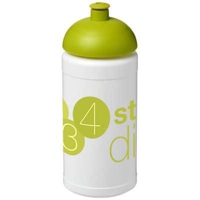 BASELINE® PLUS 500 ML DOME LID SPORTS BOTTLE in White Solid-lime Green