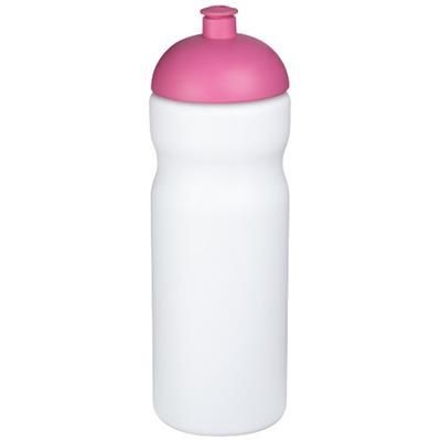 BASELINE® PLUS 650 ML DOME LID SPORTS BOTTLE in White Solid-pink