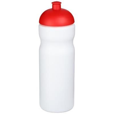 BASELINE® PLUS 650 ML DOME LID SPORTS BOTTLE in White Solid-red
